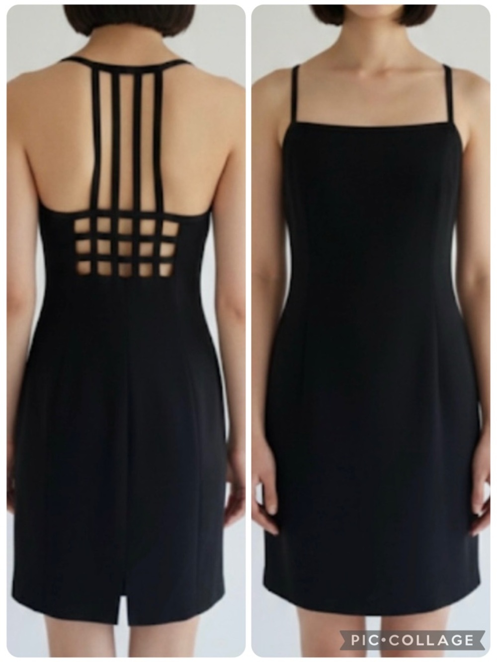 Jones New York Black Strappy Back Mini Dress 8 Cocktail Party LBD